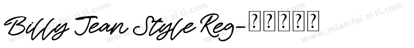 Billy Jean Style Reg字体转换